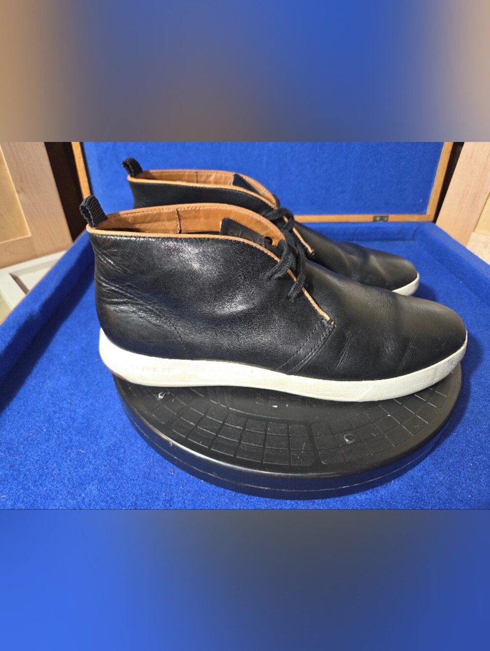 Cole Haan Men's GrandPro Black Leather Lace Up Sport Chukka Boots, Sz. 9.5M-US